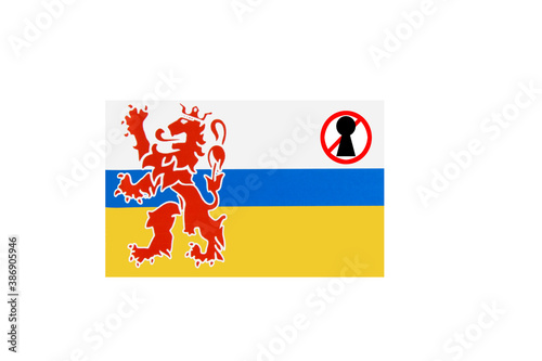 Obraz na płótnie flag with covid 19 warning w salonie