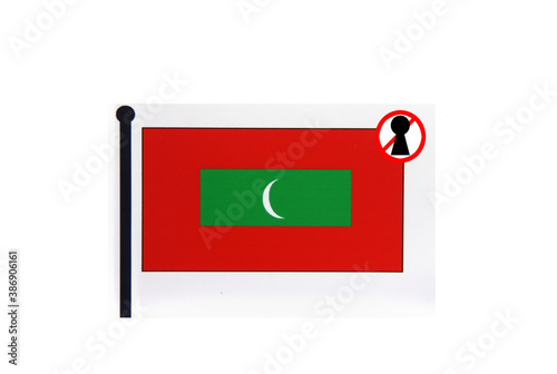 Obraz na płótnie flag with covid 19 warning w salonie