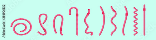 set of summer drinks cartoon icon design template in various models. vector illustration isolated on black background