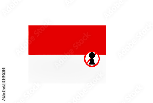 Obraz na płótnie flag with covid 19 warning w salonie