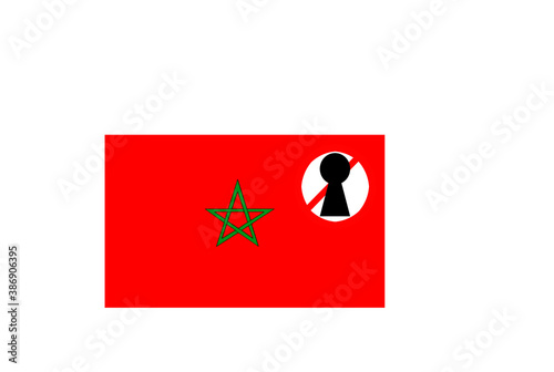 Obraz na płótnie flag with covid 19 warning w salonie