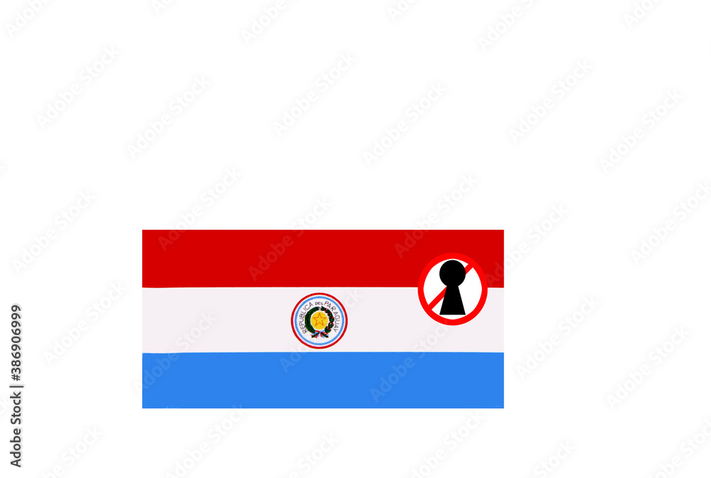 flag with covid 19 warning
