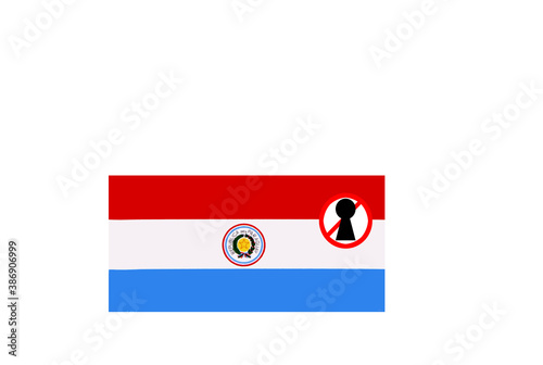 Obraz na płótnie flag with covid 19 warning w salonie
