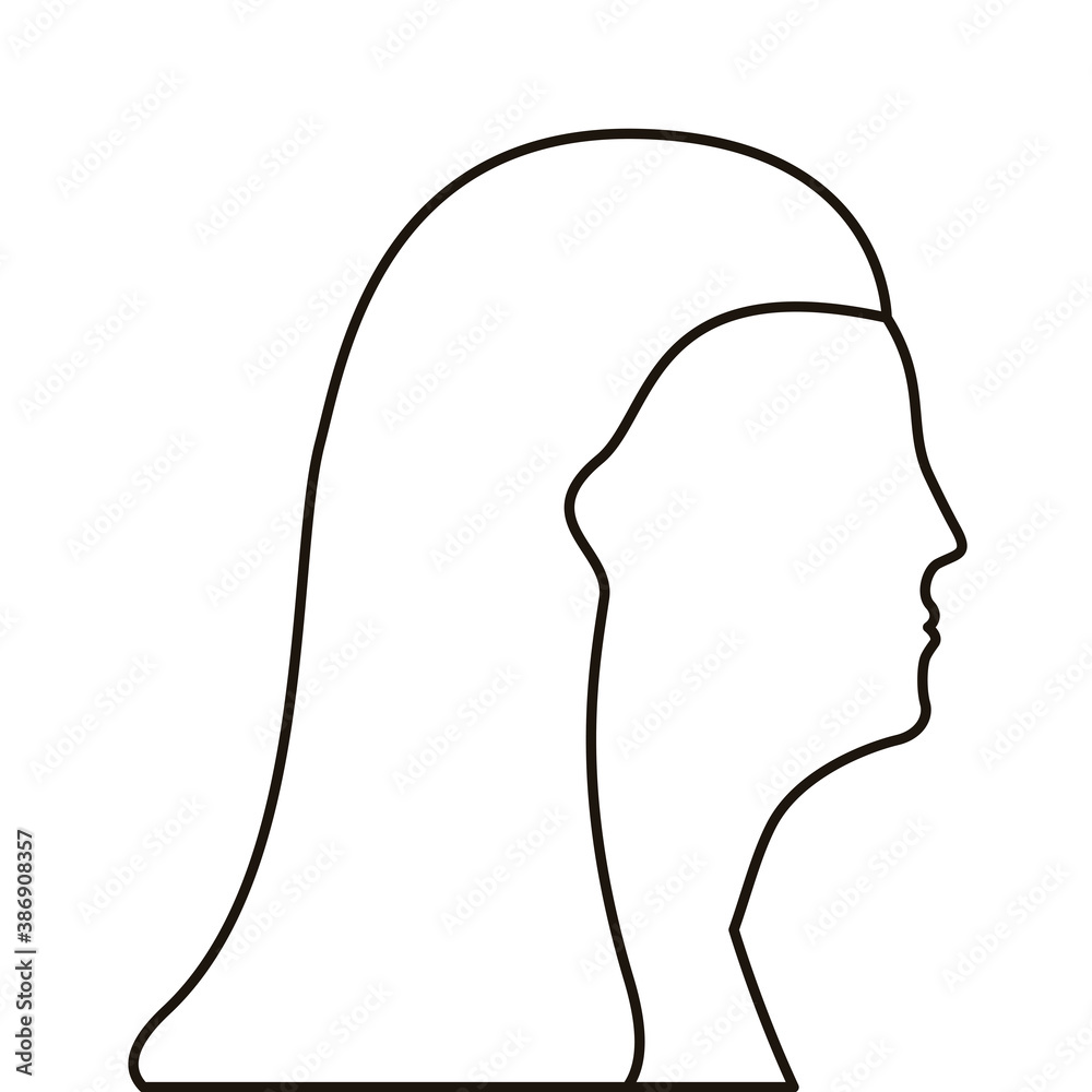 profile woman figure line style icon profile woman figure line style icon