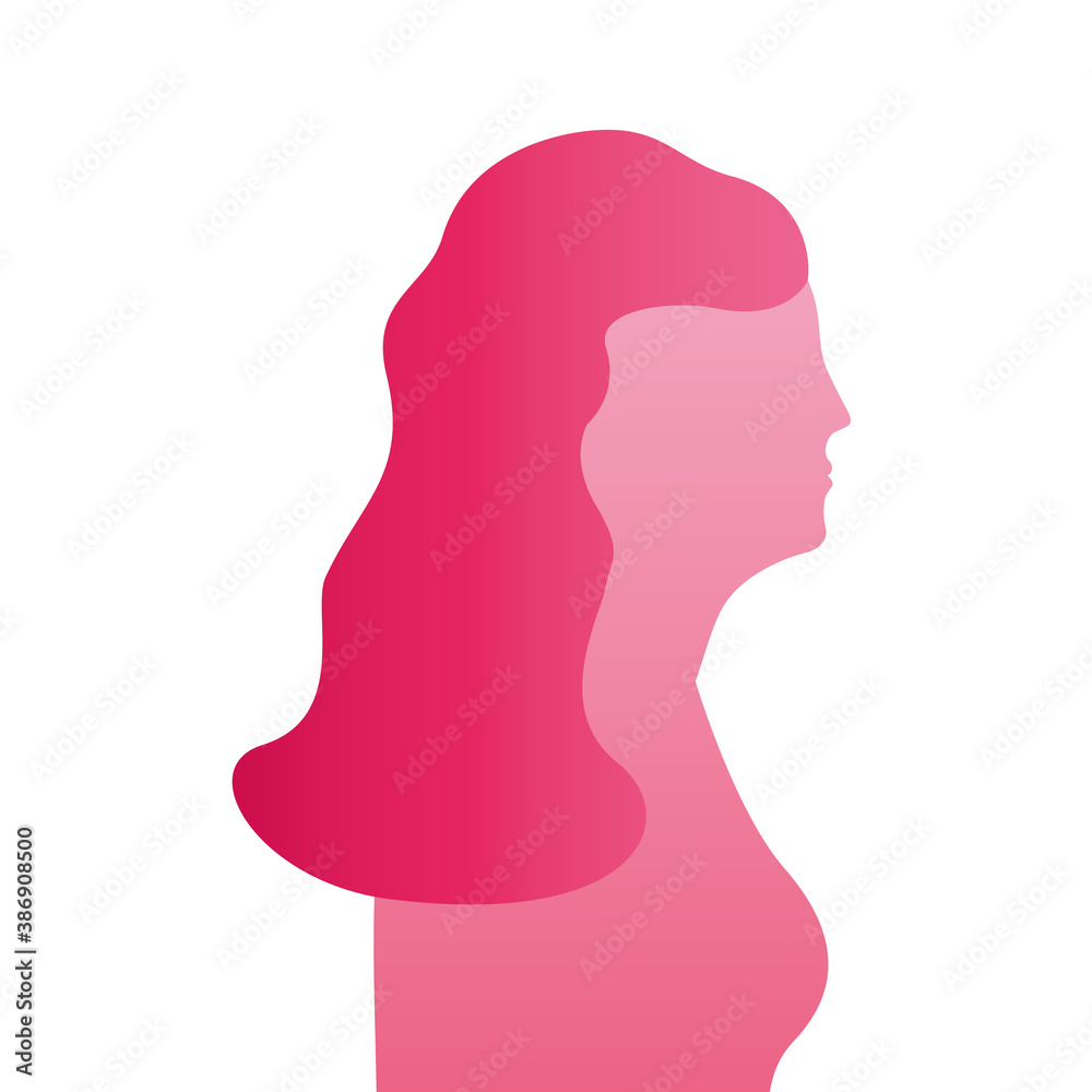 pink woman figure silhouette style icon