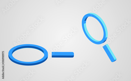 Magnifier glass isometric icon isolated on white background Created For Mobile, Web, Decor, Print Products, Applications. Vector illustration