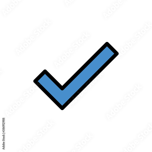 Check Mark Flat icon Color Design Vector Template Illustration