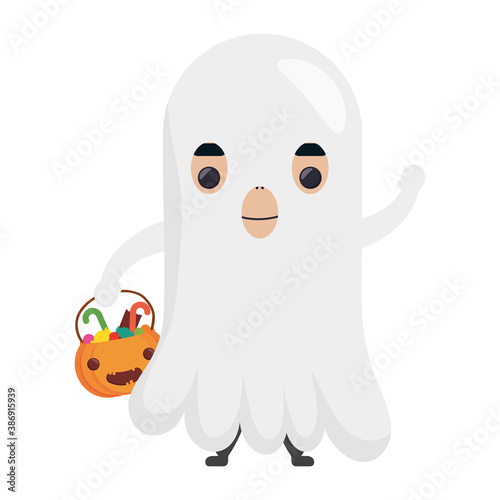 happy halloween cute kit disguise ghost character