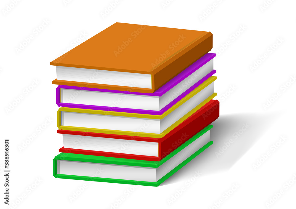 Realistic books stack Realistic books stack