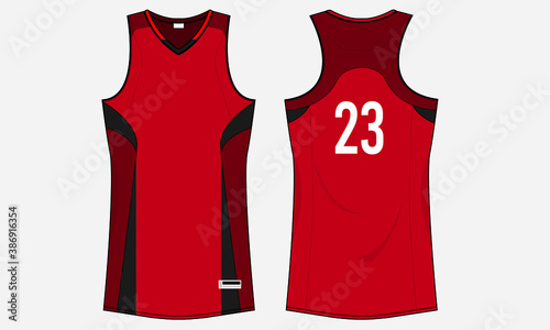 Singlet women basketball jersey sports design vector template
