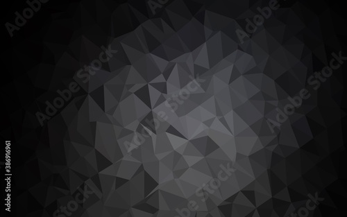 Dark Black vector abstract mosaic pattern.