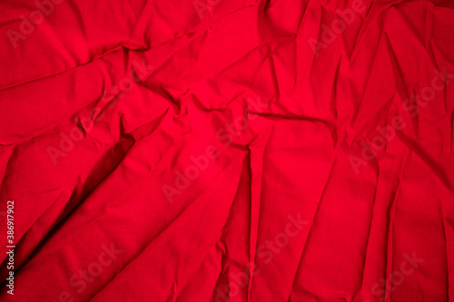 wrinkled red fabric texture