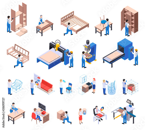 Furniture Handcraft  Isometric Set