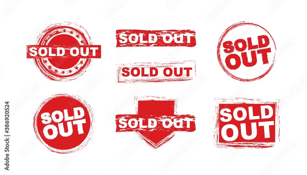 Sold out banner set design template. Sold out banner set design template.