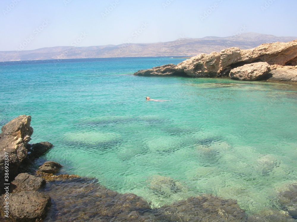 beautiful beach in greek island