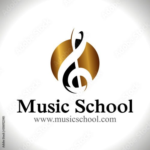Logo musique école magasin clé de sol