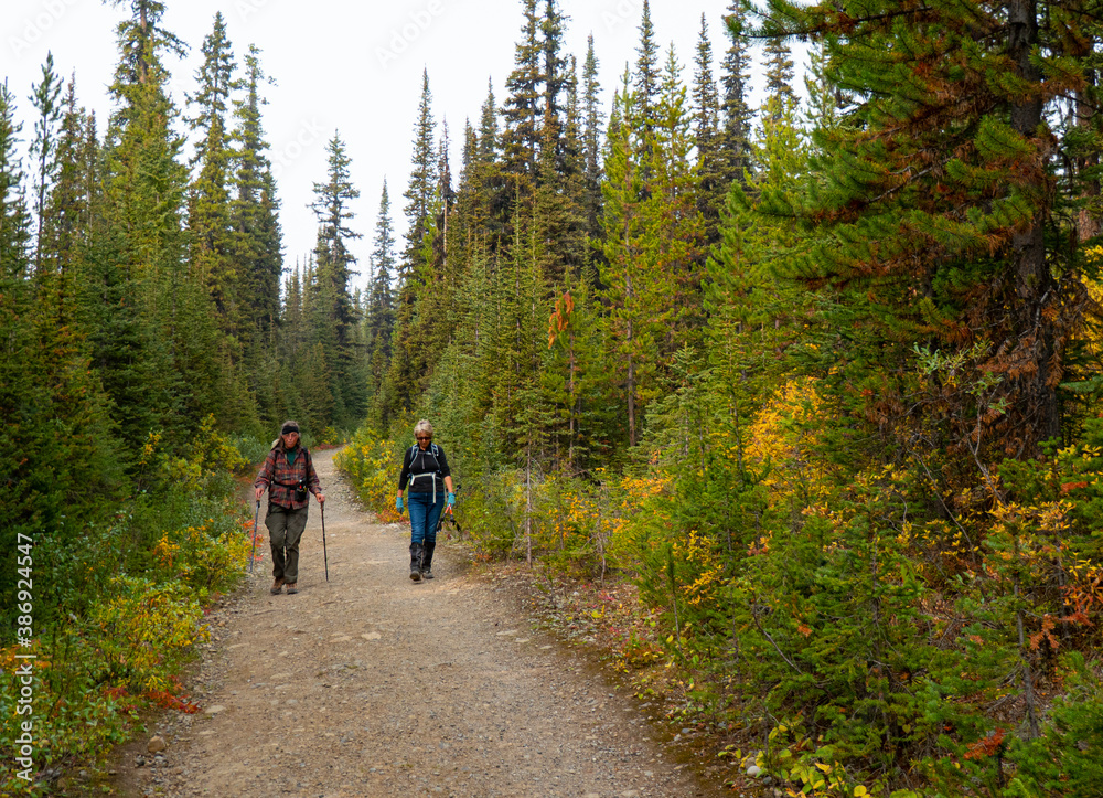 women hiking