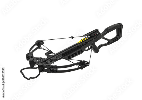 Photographie Modern black crossbow isolate on a white back