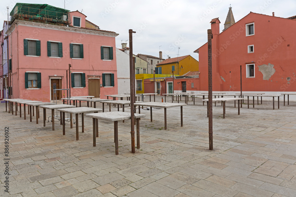 Empty Market Burano Venice Italy