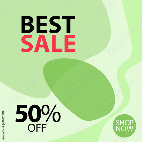 Best Sale 50% off Shop Now Vector Template Design Illustration