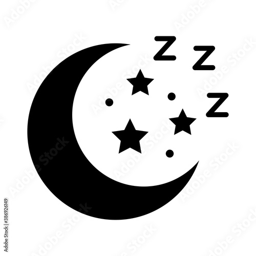moon and stars Insomnia letters silhouette style icon
