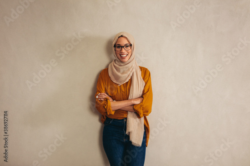 Fotografie, Obraz Portriat of a muslim business woman