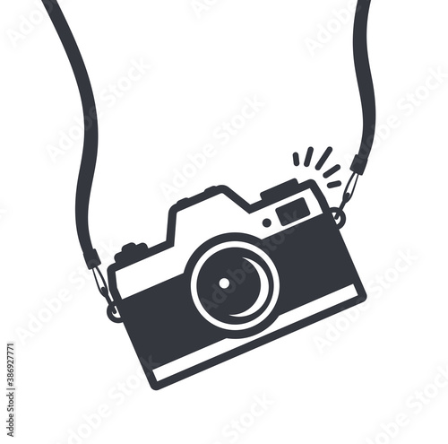 camera with strap icon symbol vector