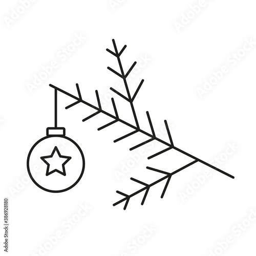 Tannenzweig mit Christbaumkugel Symbol