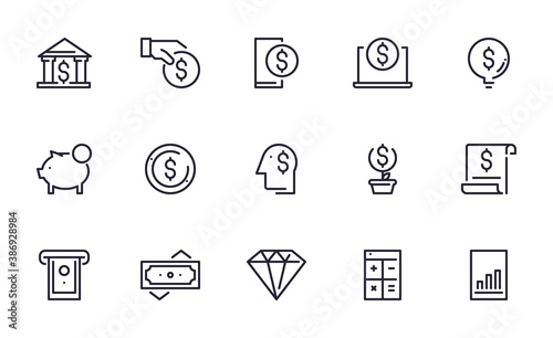 Set of Finance vector icon illustration