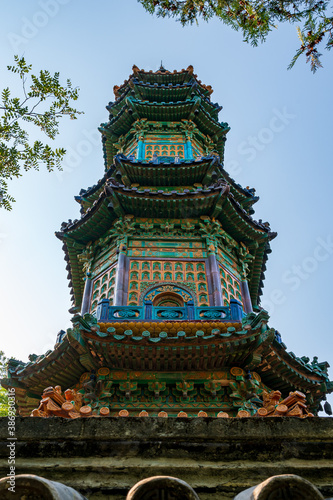 The Huacheng Pavilion in the Summer Palace  Beijing  China