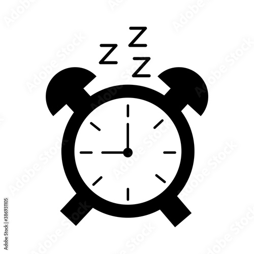alarm clock with Insomnia z letters silhouette style icon