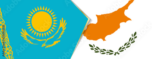 Kazakhstan and Cyprus flags, two vector flags.
