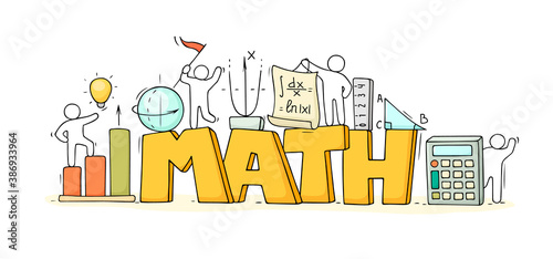 Sketch of math ckass with working little people.