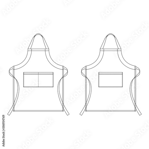 Template apron vector illustration flat design outline clothing collection