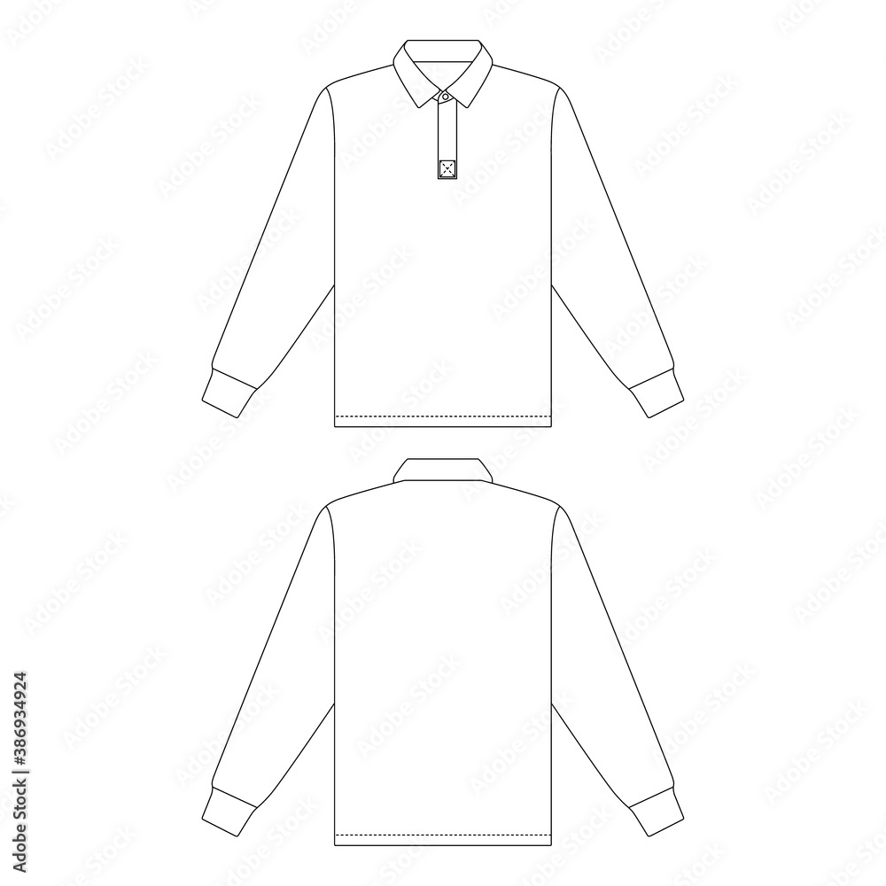 Template classic rugby shirt vector illustration flat design outline  clothing collection Stock Vector | Adobe Stock