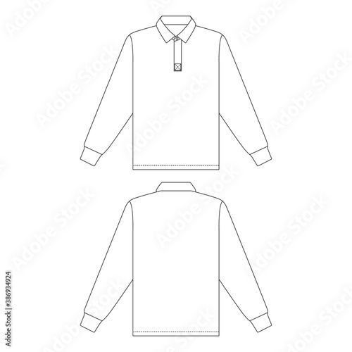 Template classic rugby shirt vector illustration flat design outline  clothing collection