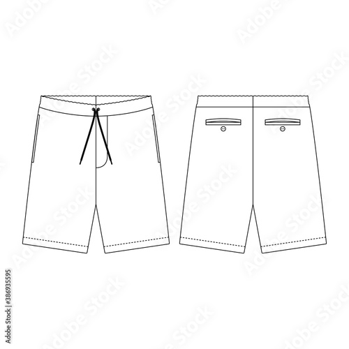 Template short pants vector illustration flat design outline  clothing collection