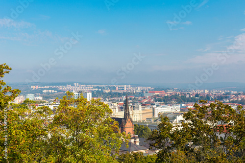 Sanny day over the city of Brno, Morawia, Czech Republic, Europe. View of the old city.