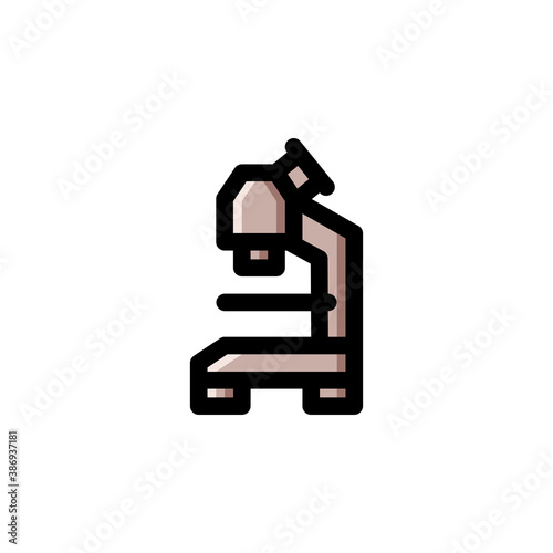 Microscope Icon Filled Outline Science Illustration Logo Vector 