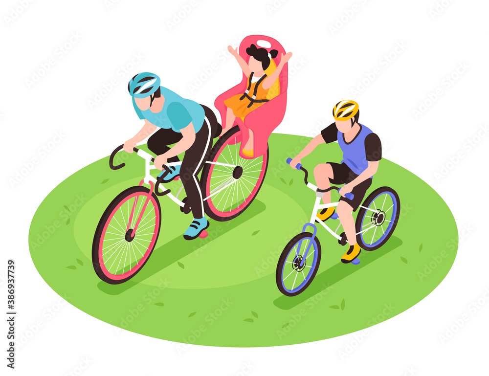 Fototapeta premium Family Bicycle Ride Composition