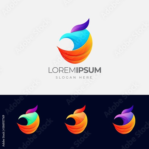 Colorful Eagle logo design vector, Modern bird logo.