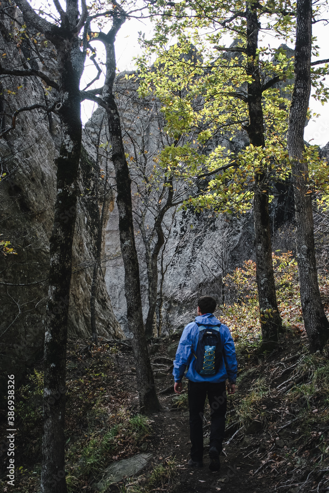 hiking in the mountains