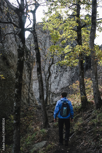 hiking in the mountains