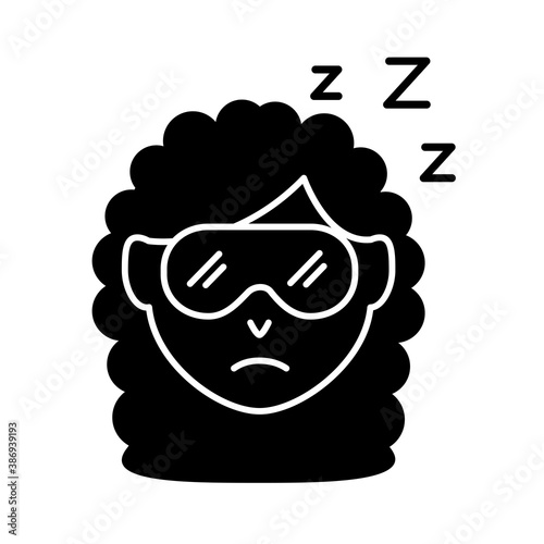 head woman with Insomnia z letters silhouette style icon