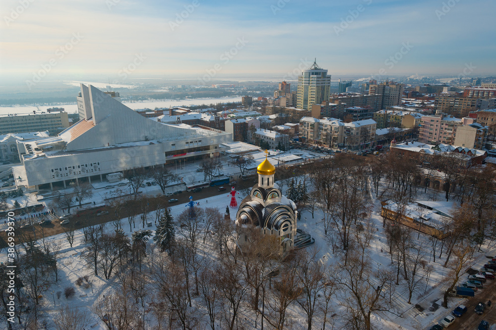 Φωτογραφία Rostov-on-Don - view of the musical theater, Pokrovsky temple and st
