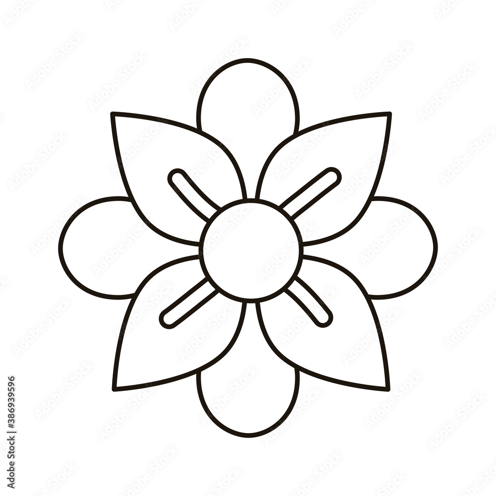 beautiful flower garden line style icon