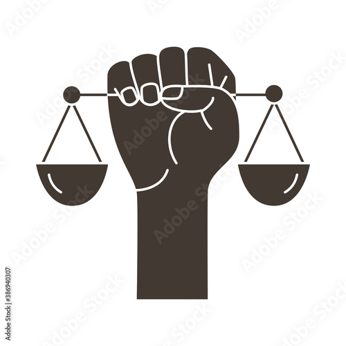hand lifting scale balance silhouette style icon
