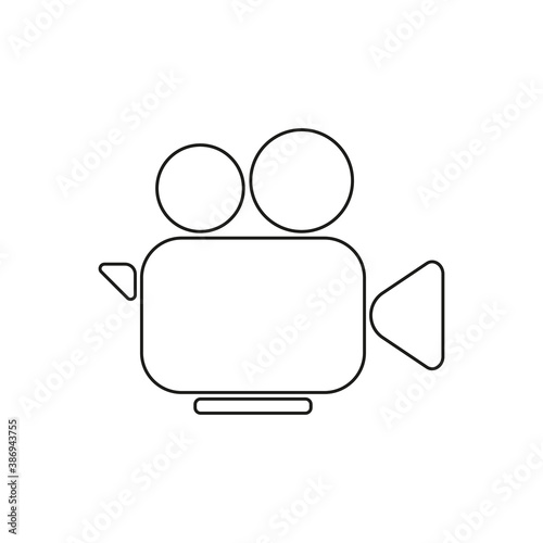 Video camera thin line icon. Cinema linear symbol isolated on white background