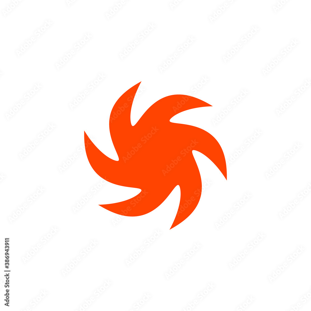 Round fire icon. Swirl fire abstract flame. Vector illustration isolated on white. Round fire icon. Swirl fire abstract flame. Vector illustration isolated on white.