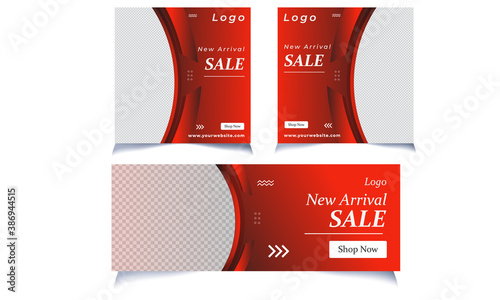 Fashion sale facebook cover and square banner template